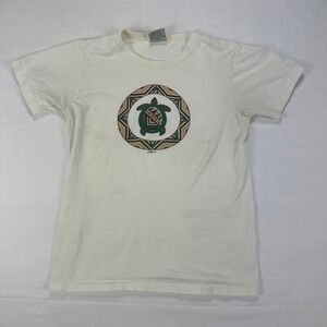 Vintage 90s Turtle‎ Graphic T Shirt Jamsey Wear Cream Made USA